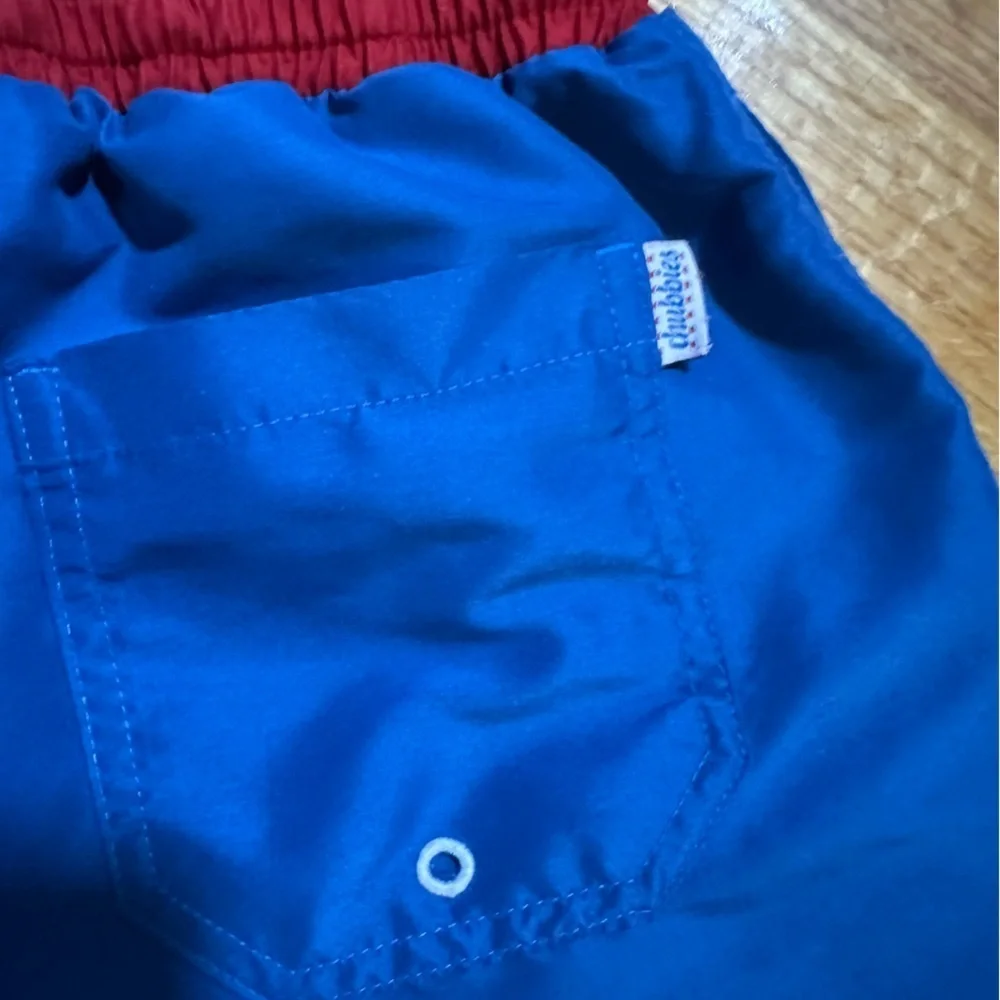 Chubbies Mens Swim Shorts Medium Blue Red No Lining Made in USA Patriotic (f6